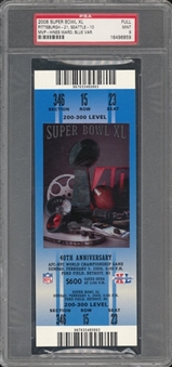 2006 Super Bowl XL Full Ticket, Blue Variation - PSA MINT 9
